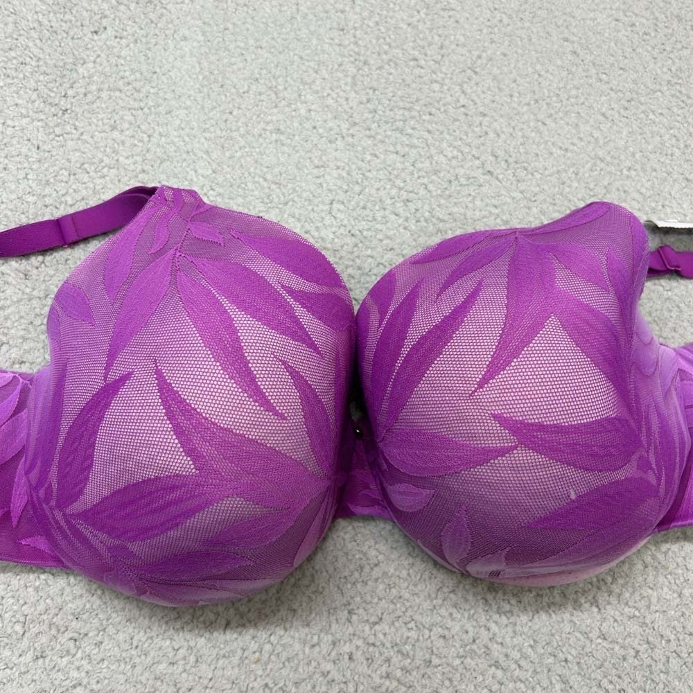 Cacique Bra 42F Full Coverage Back Smoother Lightly Lined Underwire Purple